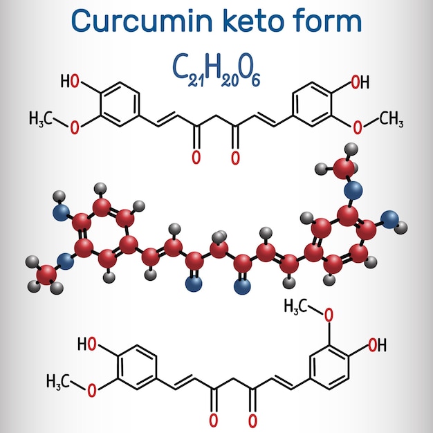 Keto-Form der Curcumin-Moleküle Strukturchemische Formel