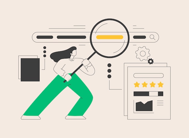 Keyword-Recherche abstrakte Konzeptvektorillustration