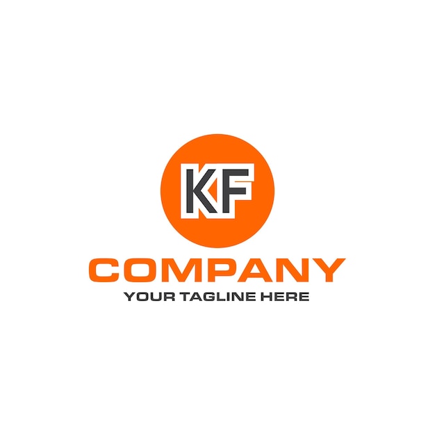 KF-Buchstaben-Logo-Design mit abgerundeter Form