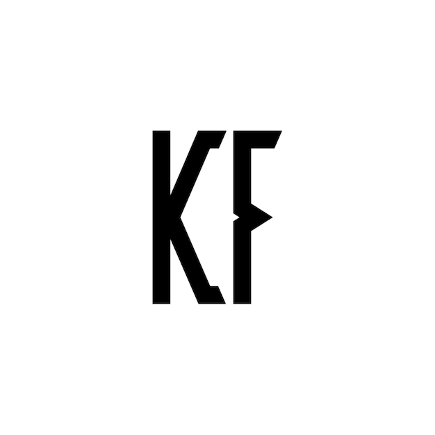 KF Monogramm Logo Design Buchstabe Text Name Symbol Monochrome Logo Alphabet Zeichen Einfaches Logo
