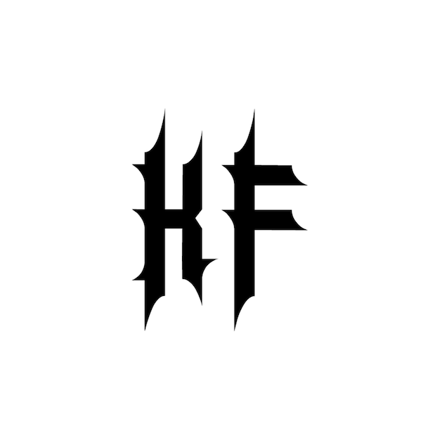 KF-Monogramm-Logo-Design, Buchstabe, Text, Name, Symbol, monochromes Logo, Alphabet-Zeichen, einfaches Logo