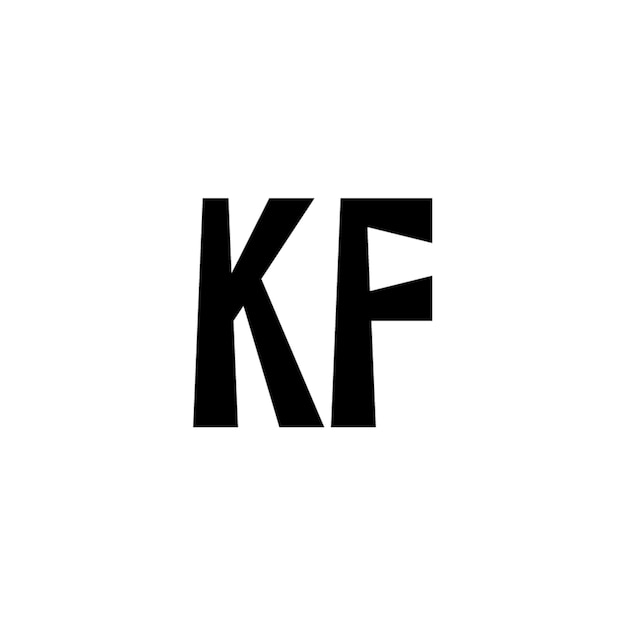 KF-Monogramm-Logo-Design, Buchstabe, Text, Name, Symbol, monochromes Logo, Alphabet-Zeichen, einfaches Logo
