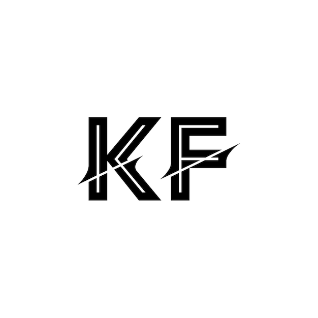 KF-Monogramm-Logo-Design, Buchstabe, Text, Name, Symbol, monochromes Logo, Alphabet-Zeichen, einfaches Logo