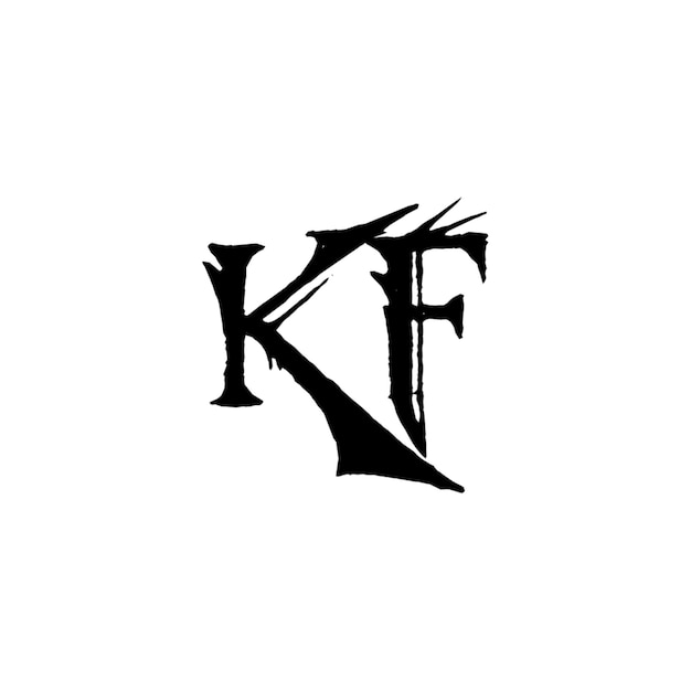 KF-Monogramm-Logo-Design, Buchstabe, Text, Name, Symbol, monochromes Logo, Alphabet-Zeichen, einfaches Logo