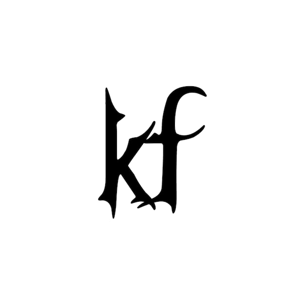 KF-Monogramm-Logo-Design, Buchstabe, Text, Name, Symbol, monochromes Logo, Alphabet-Zeichen, einfaches Logo