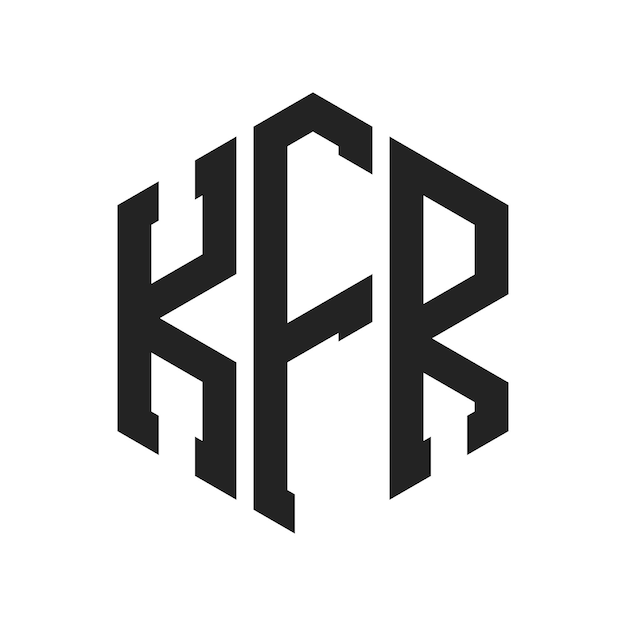 KFR-Logo-Design Anfangsbuchstaben KFR-Monogramm-Logo in sechseckiger Form