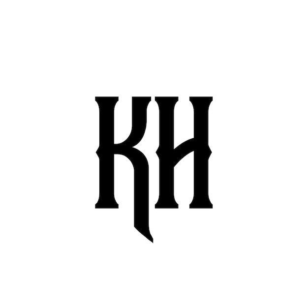 KH-Monogramm-Logo-Design, Buchstabe, Text, Name, Symbol, monochromes Logo, Alphabet-Zeichen, einfaches Logo