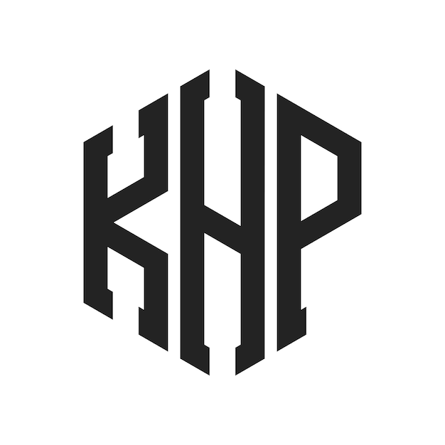 KHP-Logo-Design Anfangsbuchstaben KHP-Monogramm-Logo in sechseckiger Form