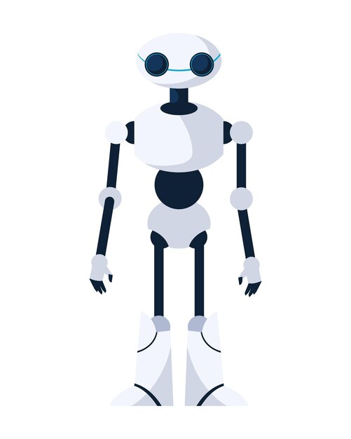 KI-Technologie Cyborg stehendes Symbol isoliert