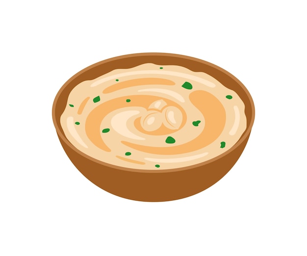 Kichererbsen-Hummus-Sauce püriert Lebensmittel in einer Schüssel. Traditionelles arabisches Essen. Proteinmahlzeit. Sahne aus Bohnen