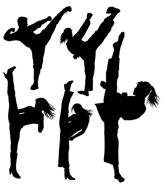 Kick-kampfkunst-frauen-sport-training-silhouette
