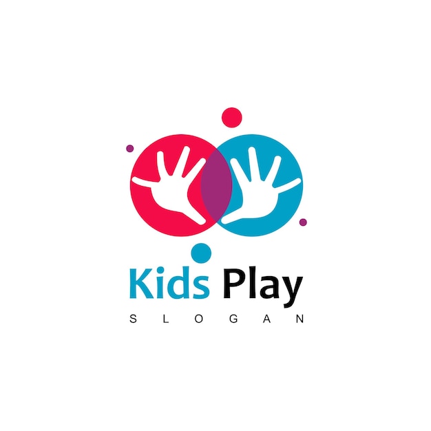 Vektor kids play logo-design-vorlage