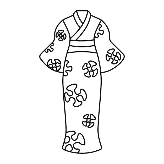 Vektor kimono-kleid-icon-vektor um trendiges design