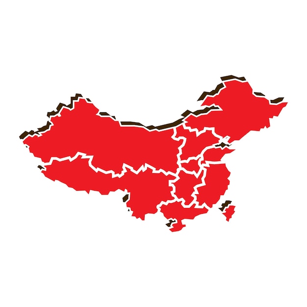 Kina karte-ikonen vektor-illustration symbol-design