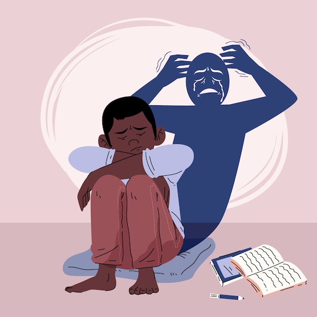 Kind, das mit psychischer Gesundheit und emotionaler Belastung zu kämpfen hat