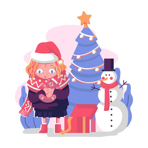 Kind hat weihnachtsgeschenkvektor-illustrationsdesign