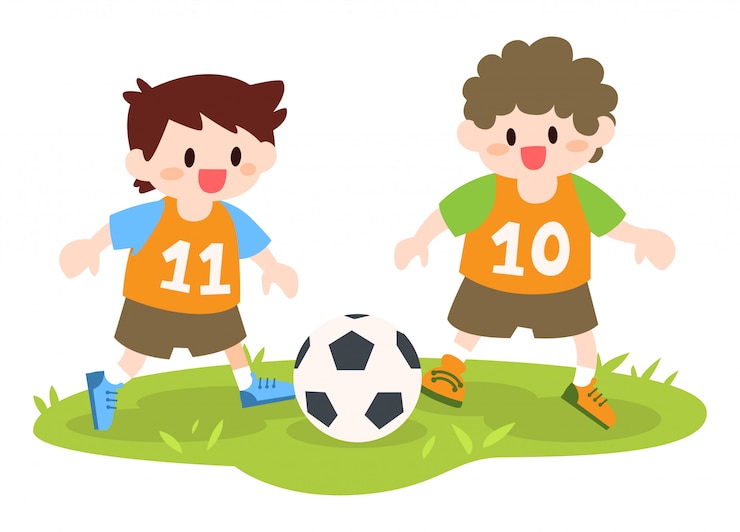 Vektor kinder, die fußball-illustration spielen