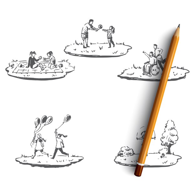 Kinder hand gezeichnete illustration