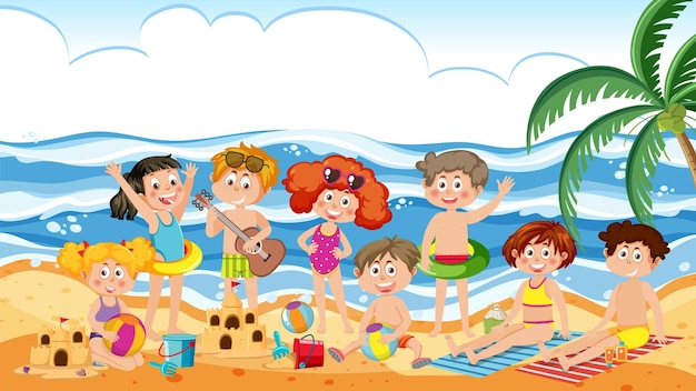 Kinder im Sommerstrandurlaub