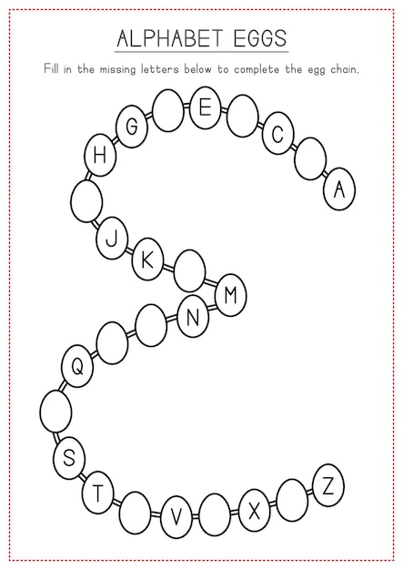 Kinder lernen druckbare alphabet-eier