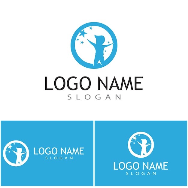 Kinder-logo-vorlage vektorsymbol natur
