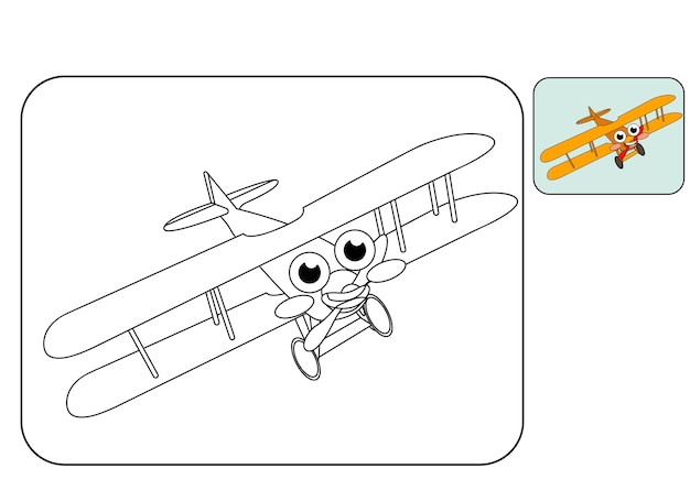 Vektor kinder malbuch transportkonzept. illustration babybücher flugzeug, schiff, ballon, u-boot