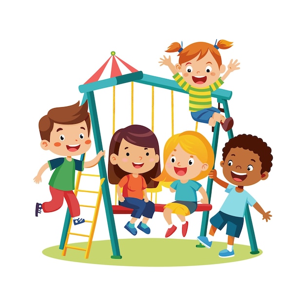 Kinder-Momente-Vektor-Illustrationskonzept