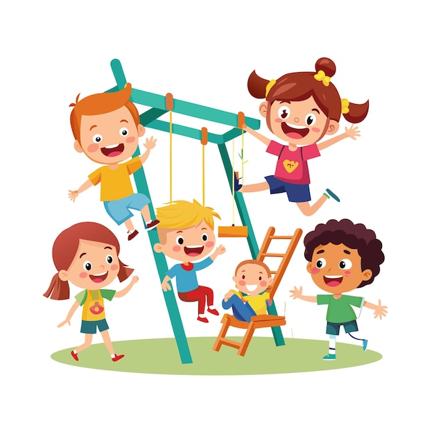 Kinder-Momente-Vektor-Illustrationskonzept