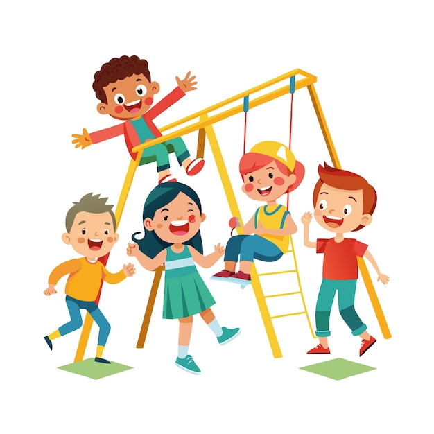 Kinder-Momente-Vektor-Illustrationskonzept
