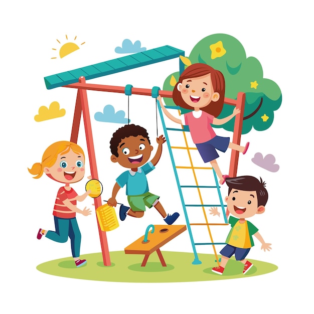 Kinder-Momente-Vektor-Illustrationskonzept