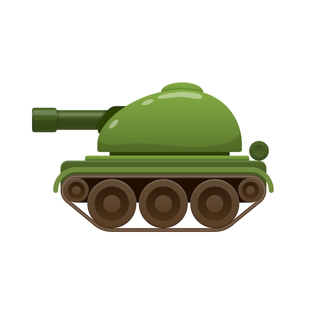 Vektor kinder schönes realistisches grünes kampfpanzer-panzerauto