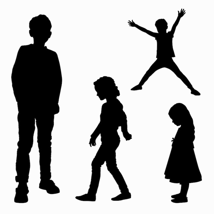 Vektor kinder silhouetten