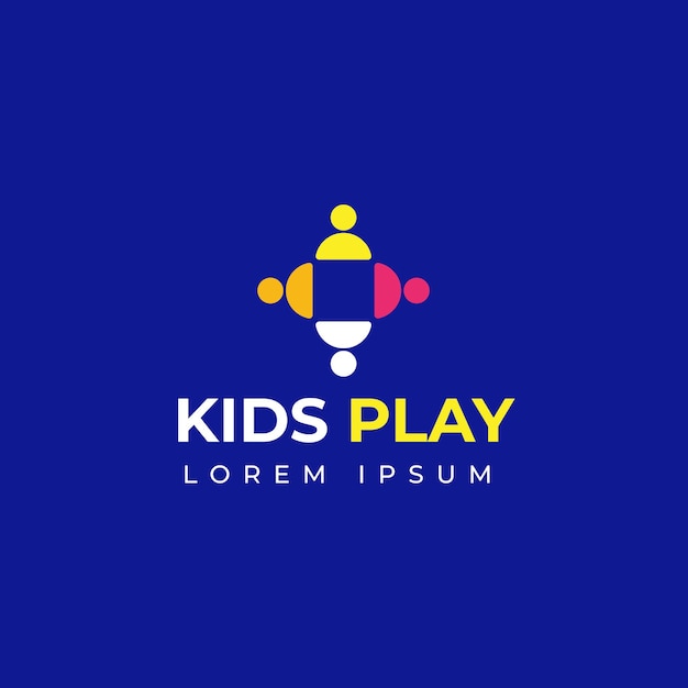 Kinder spielen logo illustration