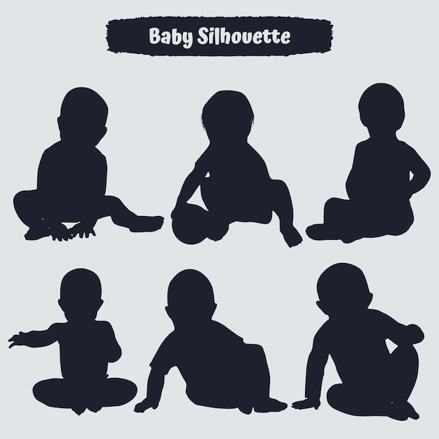 Kinder- und babysilhouette