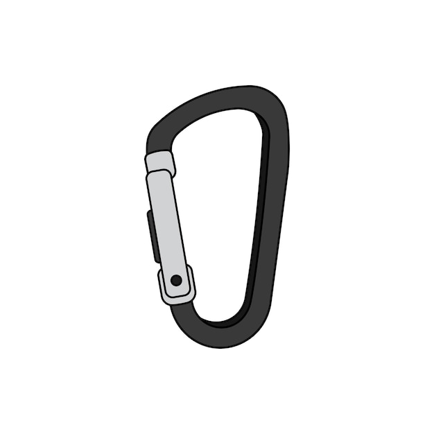 Kinder zeichnen cartoon vektor-illustration karabiner-clip-symbol isoliert auf weißem hintergrund