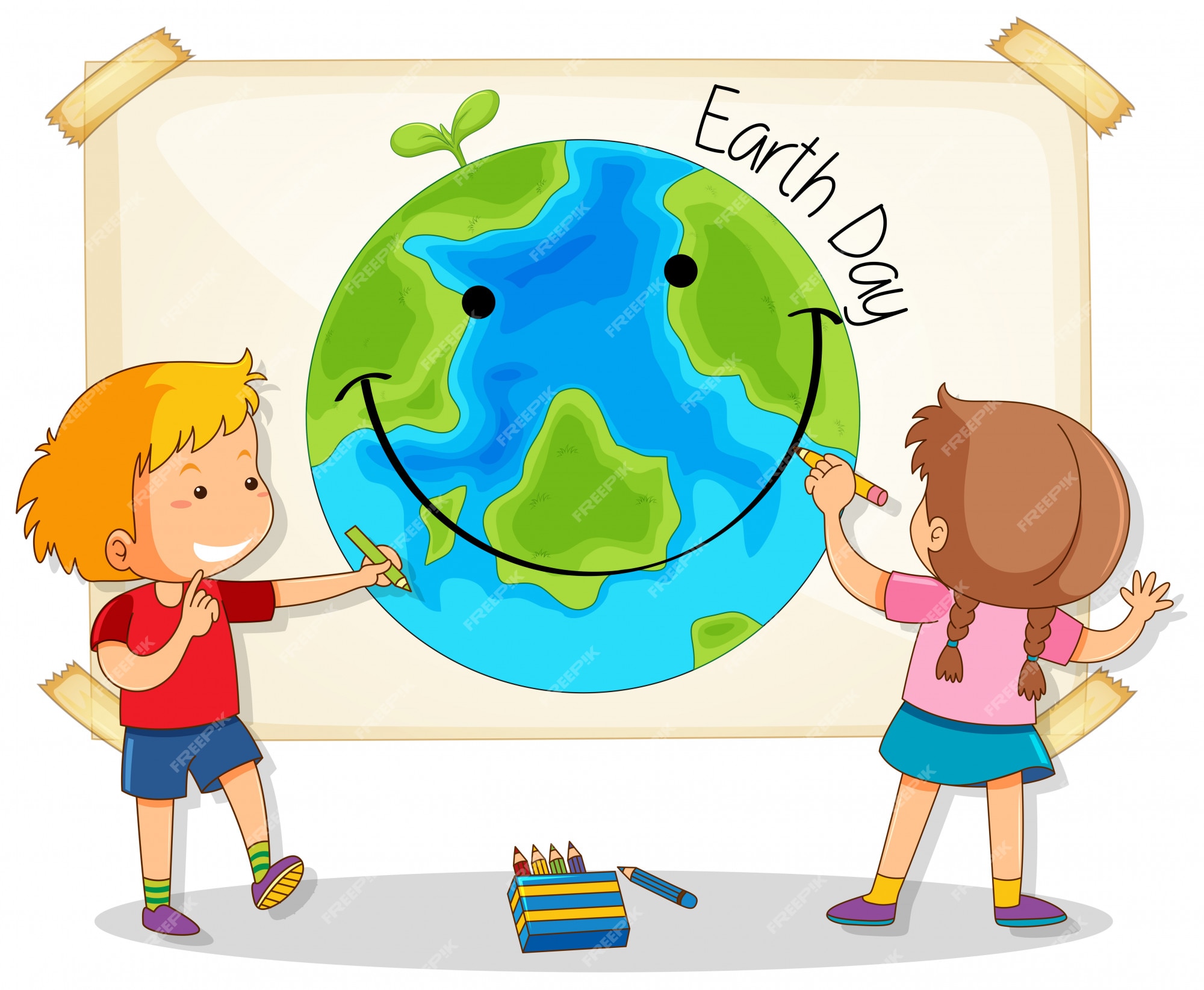 Earth Day outlines child hugging