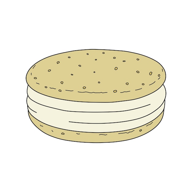 Kinder zeichnen Vektorillustration Kekse Sandwich flache Zeichentrickfilm isoliert