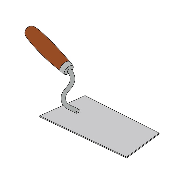 Kinder zeichnen Vektorillustration Mauerwerk Trowel flache Zeichentrickfilm isoliert