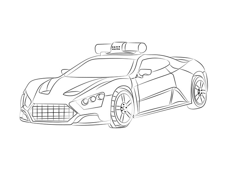 Kinderauto Umriss Kunst Malvorlagen Sport Zeichnung Art