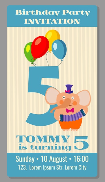 5 Geburtstag Einladung Bilder Kostenloser Download auf Freepik
