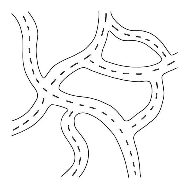 Vektor kinderstraße in der stadt vektorgrafik doodle-stil kinderkarte für autos
