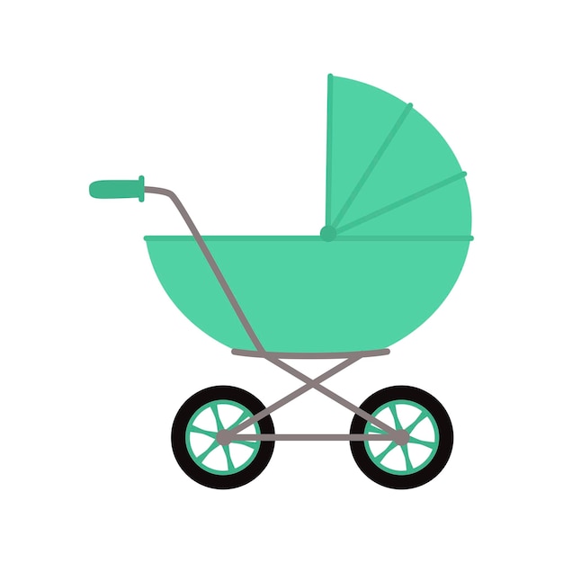 Vektor kinderwagen, kinderwagen, vektorillustration auf weißem hintergrund