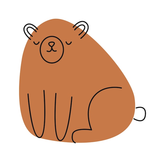 Kindische Cartoon-Bär-Tier-Vektor-Illustration