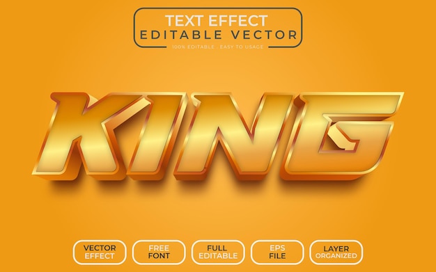 King 3d texteffekt bearbeitbare vektordatei