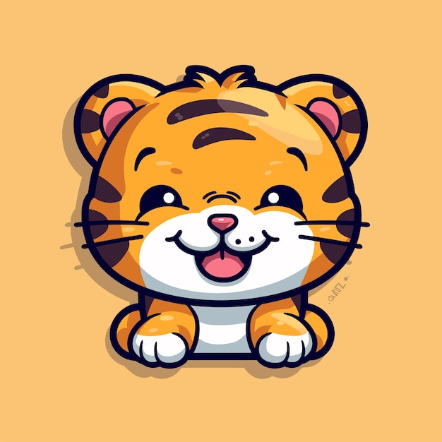 Vektor king cat tiger cartoon vector illustration aggressiver tiger