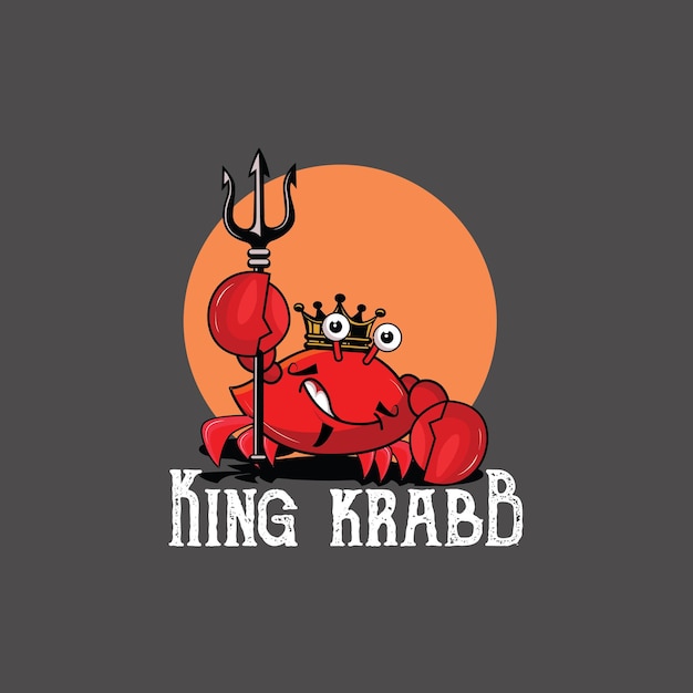 King crab seafood-logo-vorlage