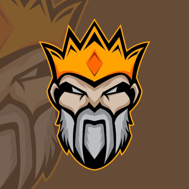 King Crown Maskottchen Esport Vektor-Logo