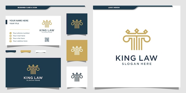 King law logo mit modernem stil, visitenkartendesign