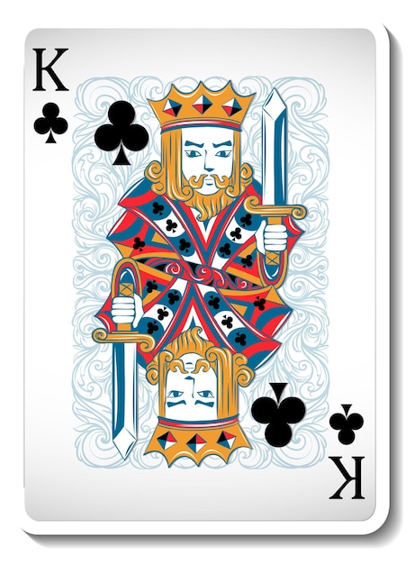 Vektor king of clubs spielkarte isoliert