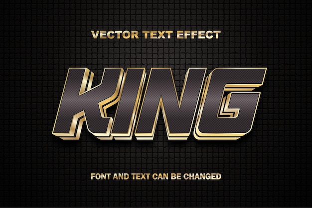 King premium gold luxus 3d-text bearbeitbare texteffekt-schriftstilvorlage